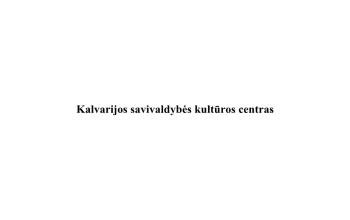 Kalvarijos savivaldybės kultūros centras